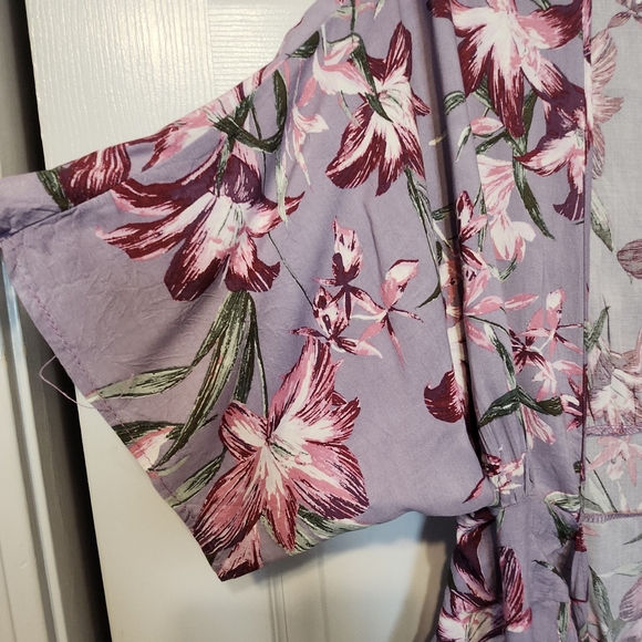 Floral print Tie front kimono top - Picture 5 of 7